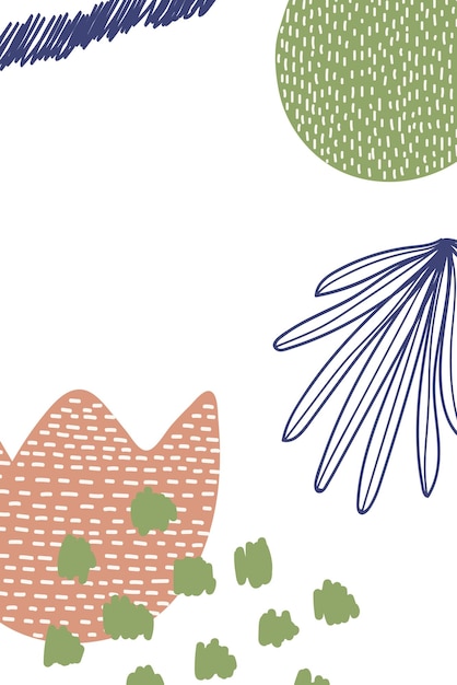 Abstracto floral Memphis borde png en verde colorido