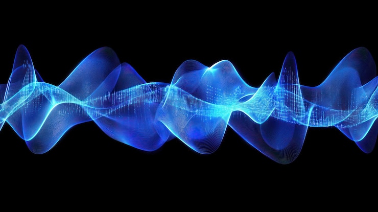 Foto abstracto flujo de energía de ondas azules arte digital