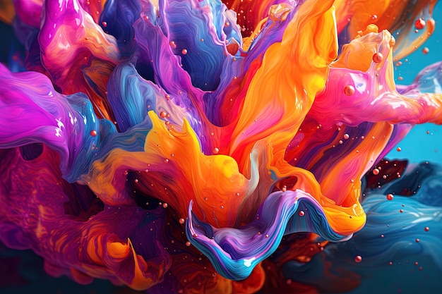 Abstracto Fluxo colorido Imagem líquida IA geradora Swoosh de cores Cores líquidas swoosh em uma esfera transparente girando como uma onda de tsunami