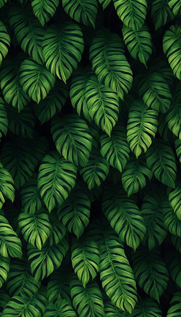 Foto abstracto follaje y fondo botánico papel tapiz de bosque tropical verde de hojas de monstera