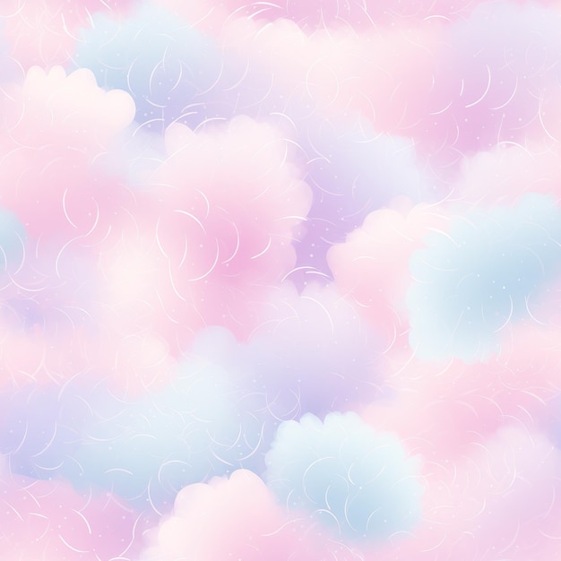 Abstracto fondo azul rosado borroso con nubes