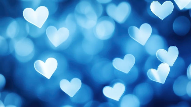 Abstracto El fondo de Bokeh del corazón azul