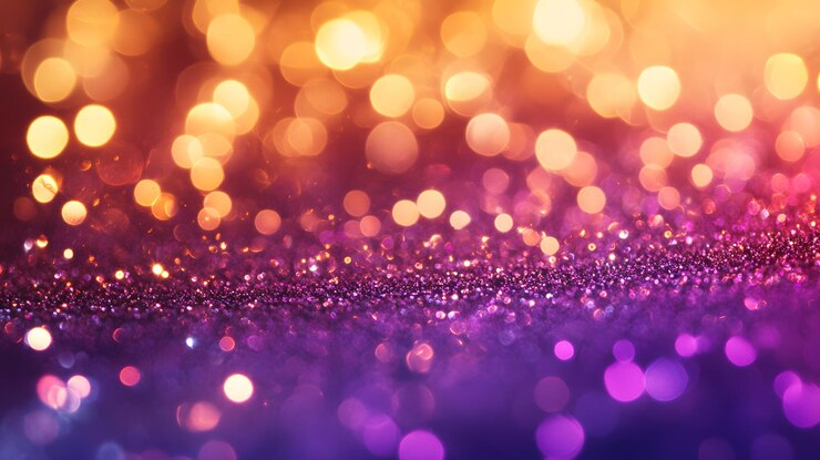Abstracto Fondo brillante púrpura y dorado con Bokeh