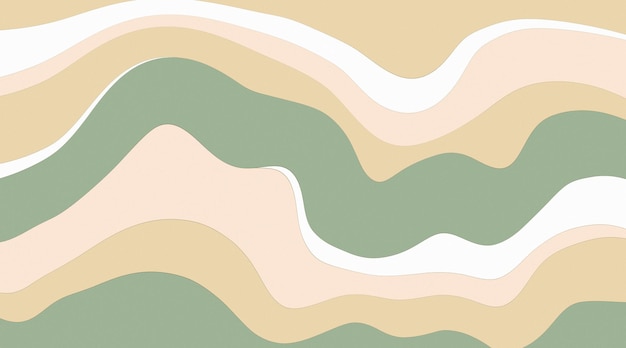 Abstracto de fondo de diseño de patrón de onda verde beige
