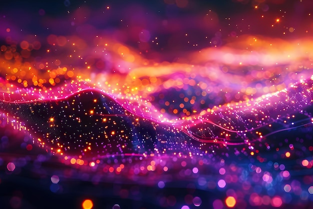 Abstracto Fondo con líneas onduladas y luces brillantes