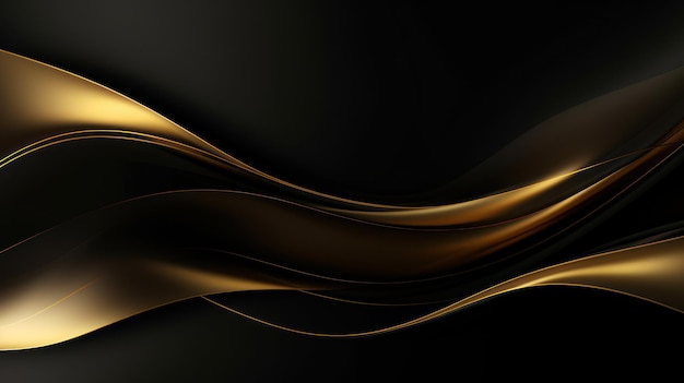 Abstracto fondo ondulado dorado ilustración de renderizado 3D fondo de lujo IA generativa