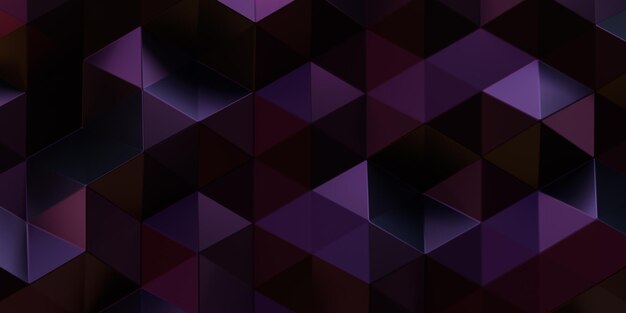 Abstracto fondo poligonal púrpura oscuro renderización en 3D patrón triangular distorsionado concepto futuro