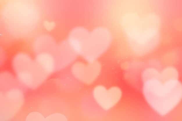 Abstracto Fondo rosa con bokeh en forma de corazón Luces borrosas rosas blancas Papel de pared día de San Valentín