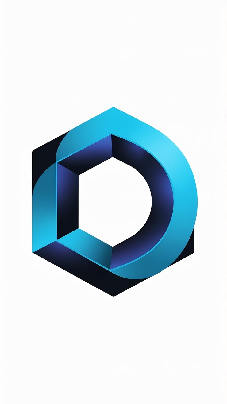 Foto abstracto forma hexagonal plana d logotipo letra signo icónico vector des