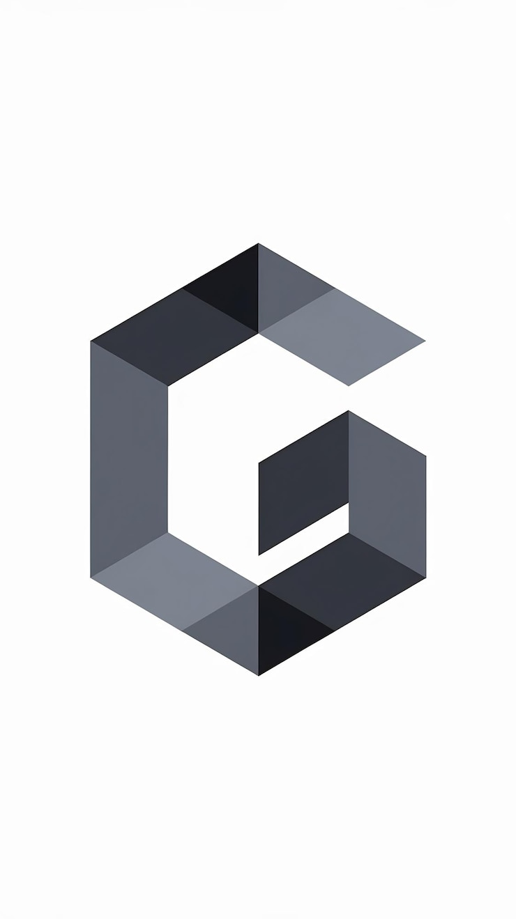 Foto abstracto forma hexagonal plana g letra del logotipo signo icónico vector des