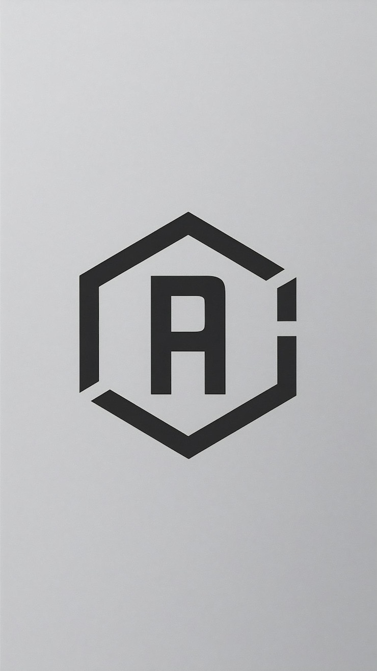 Foto abstracto forma hexagonal plana una letra de logotipo signo icónico vector des