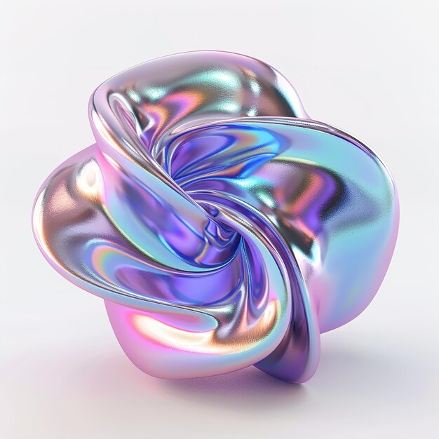 Abstracto forma iridescente 3d renderizado aislado en fondo blanco centro del marco centro del lienzo sin sombra o estilo de texto en bruto ID de trabajo 162b3b8e33924f93b8dc4f0522784896