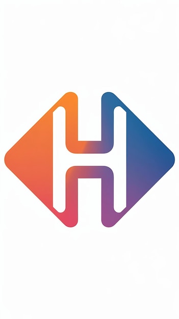 Abstracto de forma de rombo naranja H icono letra vector elemento del logotipo