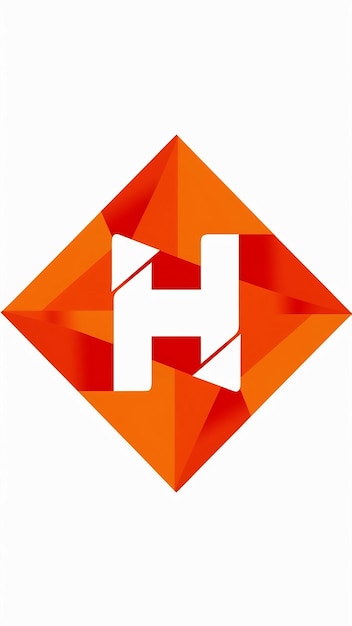 Abstracto de forma de rombo naranja H icono letra vector elemento del logotipo