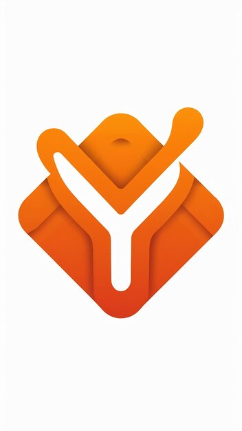 Abstracto de forma de rombo naranja Y icono letra vector elemento del logotipo