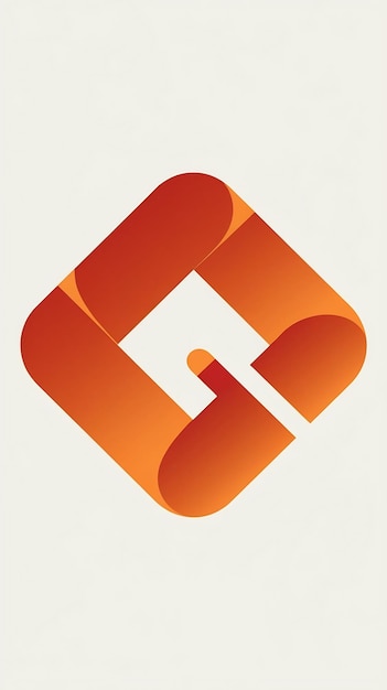 Abstracto de la forma de rombo naranja del icono Q de la letra del vector del elemento del logotipo