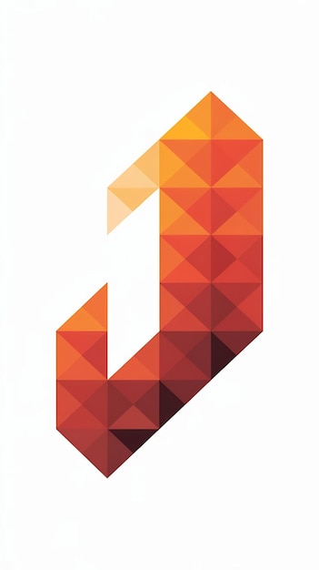 Abstracto de forma de rombo naranja J icono letra vector elemento del logotipo