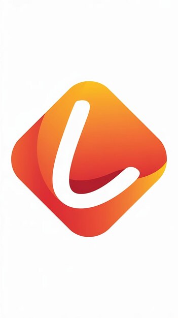 Abstracto de forma de rombo naranja L icono letra vector elemento del logotipo