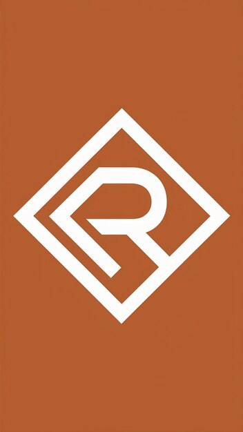 Abstracto de forma de rombo naranja R icono letra vector elemento del logotipo