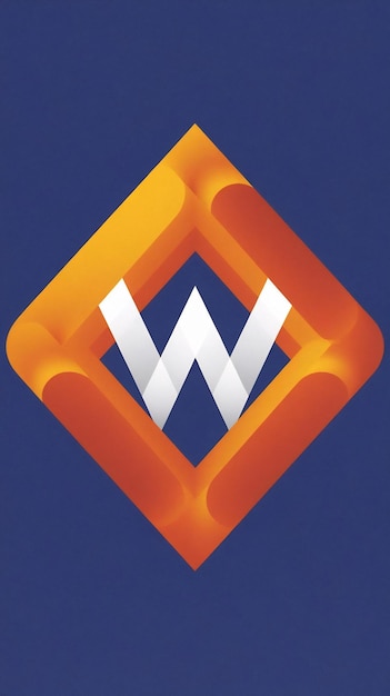 Abstracto de forma de rombo naranja W icono letra vector elemento del logotipo