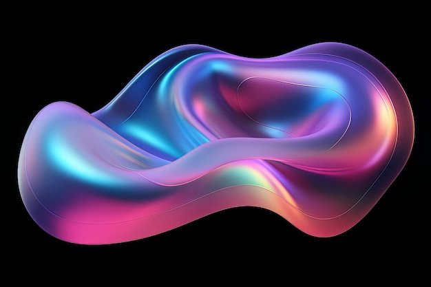Abstracto Formas holográficas que fluyen