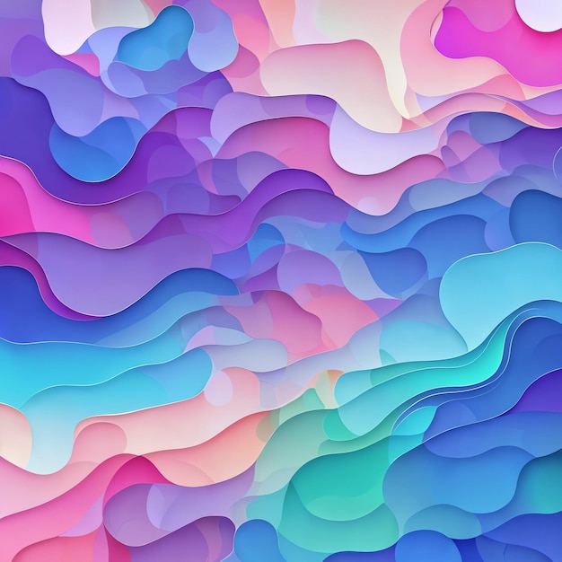 Abstracto fundo camadas de cores pastel de ondas