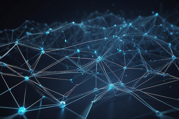 Abstracto fundo de dados digitais azul Estrutura de conexão de rede Conexão estrutural de informações