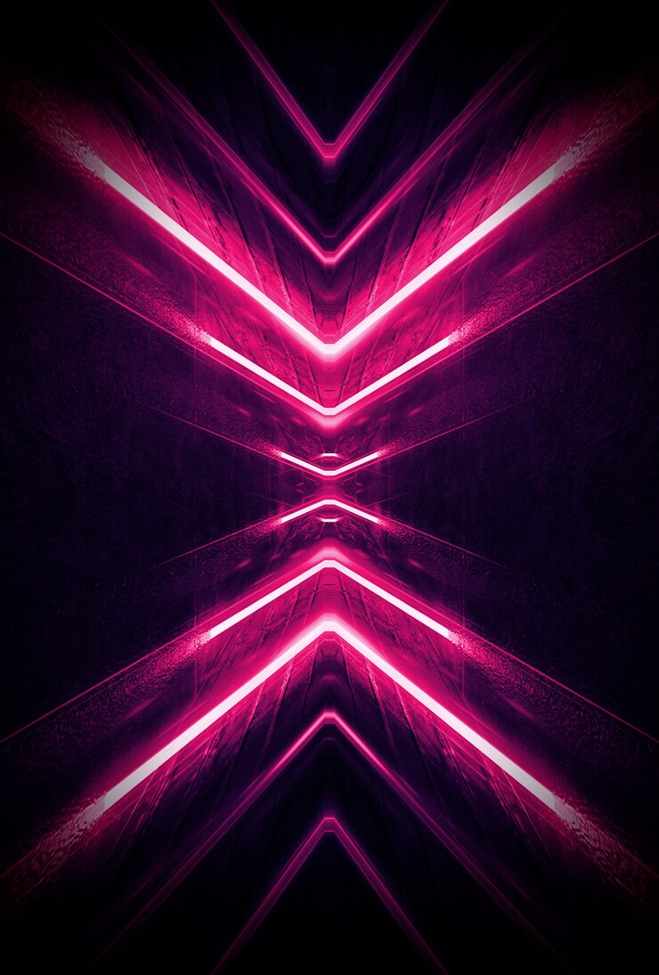 Abstracto fundo futurista escuro Raios de luz de néon azul refletem-se na água
