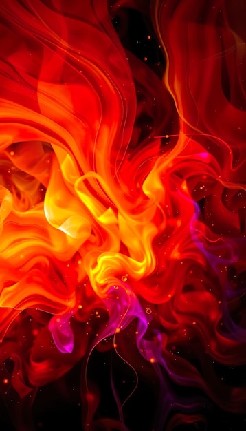 Abstracto girando rojo y naranja como formas de fuego