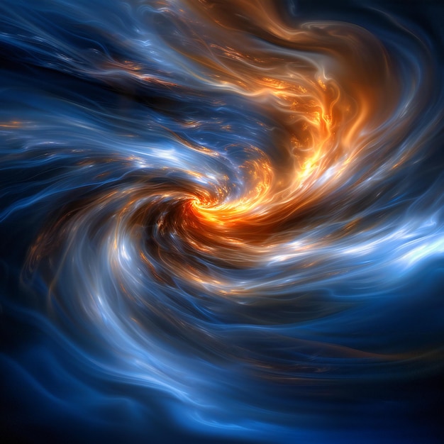 Abstracto Girón en el espacio oscuro Vórtice cósmico y concepto de galaxia Ilustración dramática del cielo nocturno