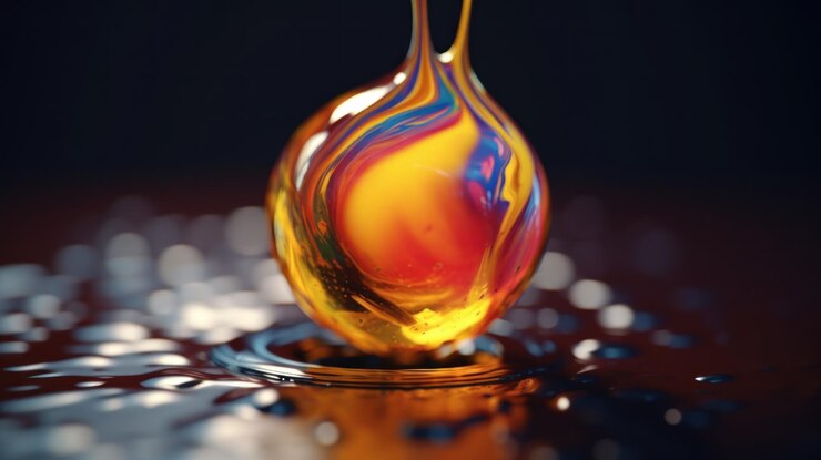 Foto abstracto gotas de esfera líquida