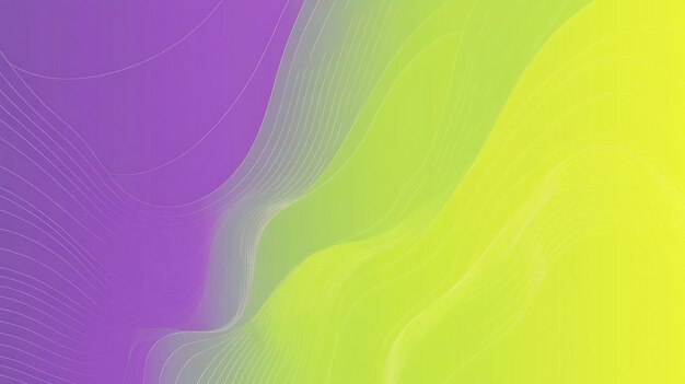 Abstracto gradiente mezcla de púrpura y verde lima líneas suaves que fluyen crear una sensación de movimiento y profundidad