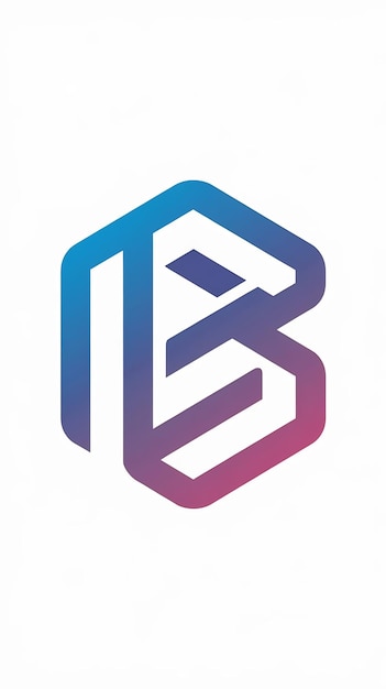 Abstracto hexágono plano forma B logotipo letra signo icónico vector des