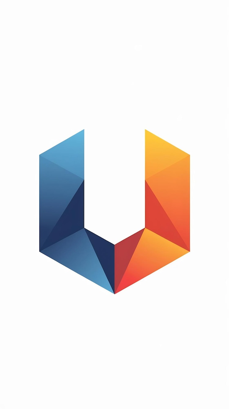 Foto abstracto hexágono plano forma u logotipo letra icónico signo vector des