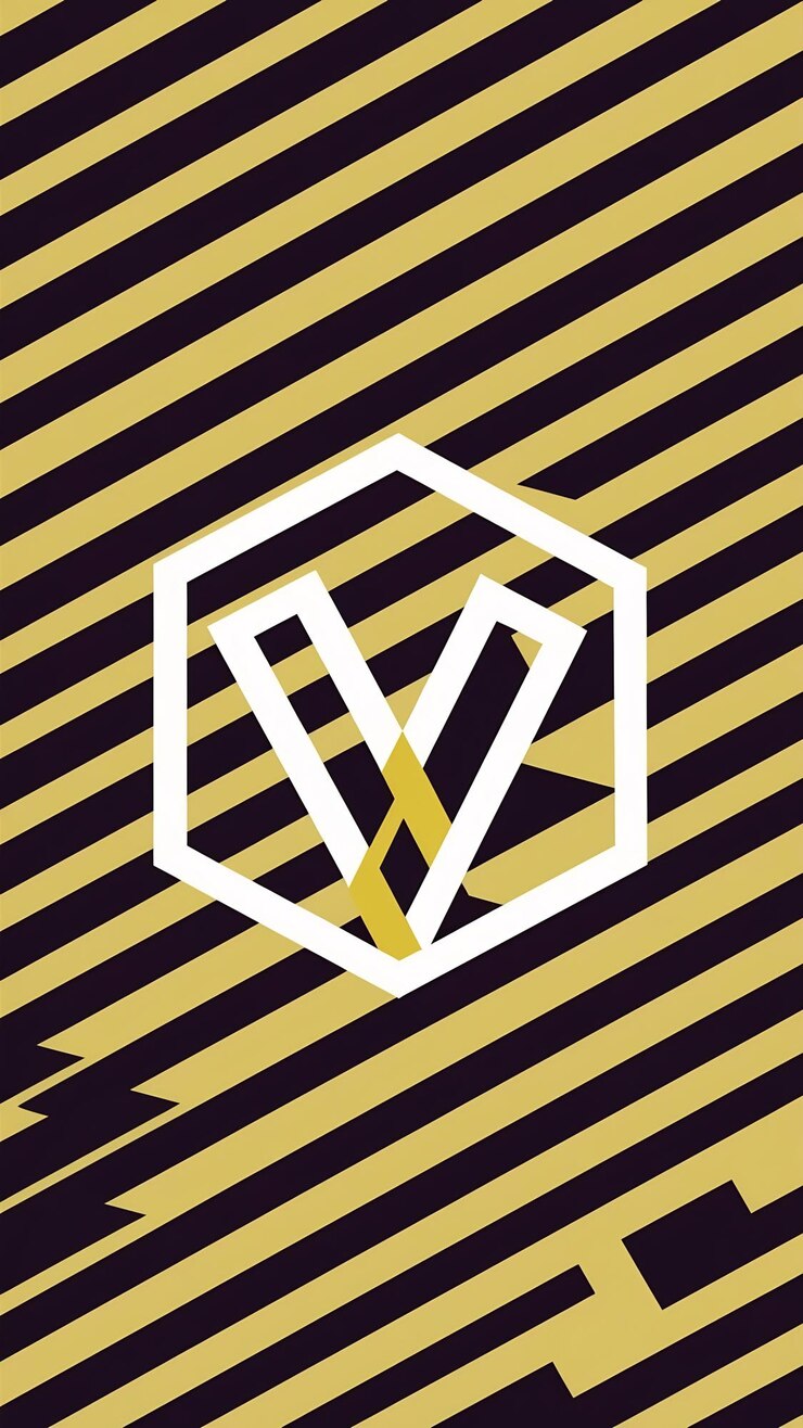 Foto abstracto hexágono plano forma v logotipo letra icónico signo vector des