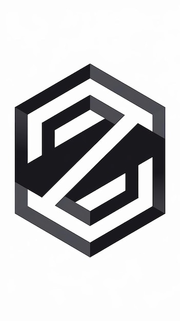 Abstracto hexágono plano forma Z logotipo letra signo icónico vector des