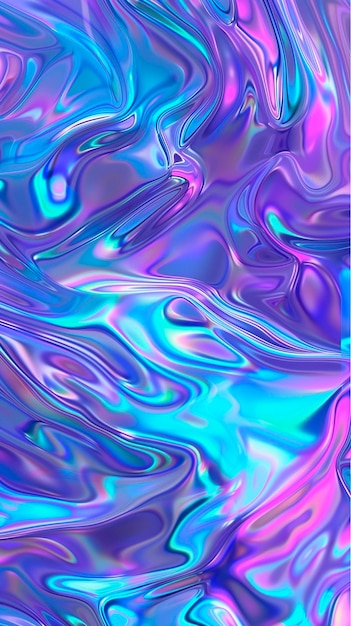 Abstracto holográfico azul e roxo Com fundo de gradiente iridescente desfocado
