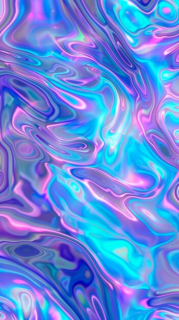 Abstracto holográfico azul e roxo Com fundo de gradiente iridescente desfocado