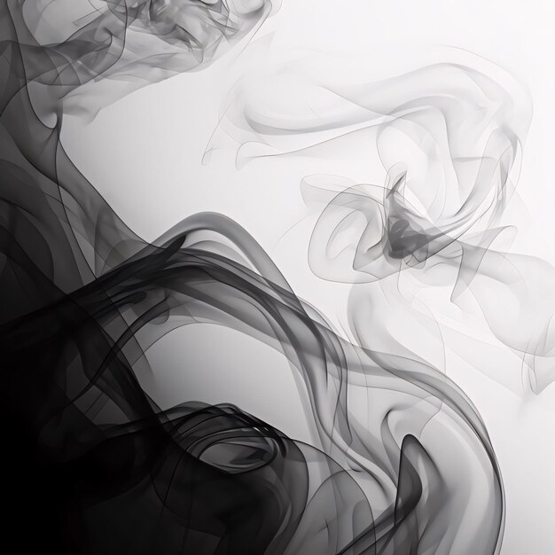 Abstracto humo negro sobre fondo blanco Elemento de diseño para sus obras de arte