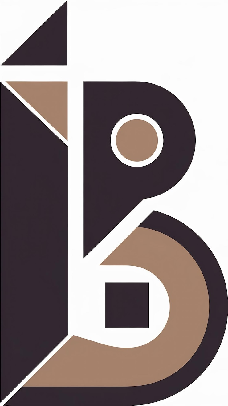 Foto abstracto ícone de letra b desenho de logotipo de vetor de sinal plano engraçado