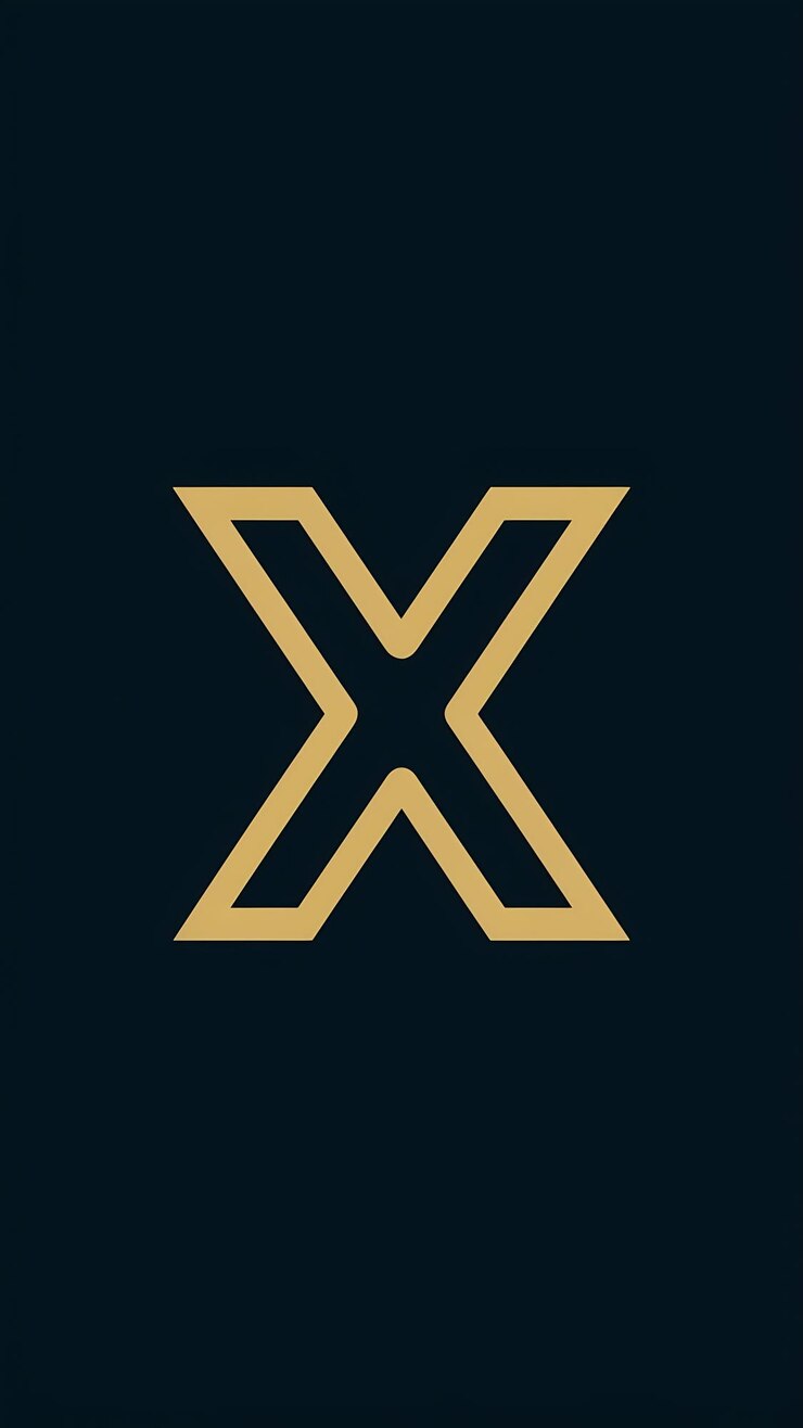 Foto abstracto icono de la letra x diseño de logotipo de signo vectorial plano gracioso