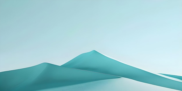 Abstracto Ilustración 3D de un paisaje montañoso con nieve y cielo azul Ai Generado