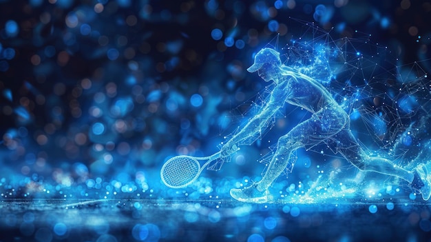 Abstracto Jugador de tenis en acción