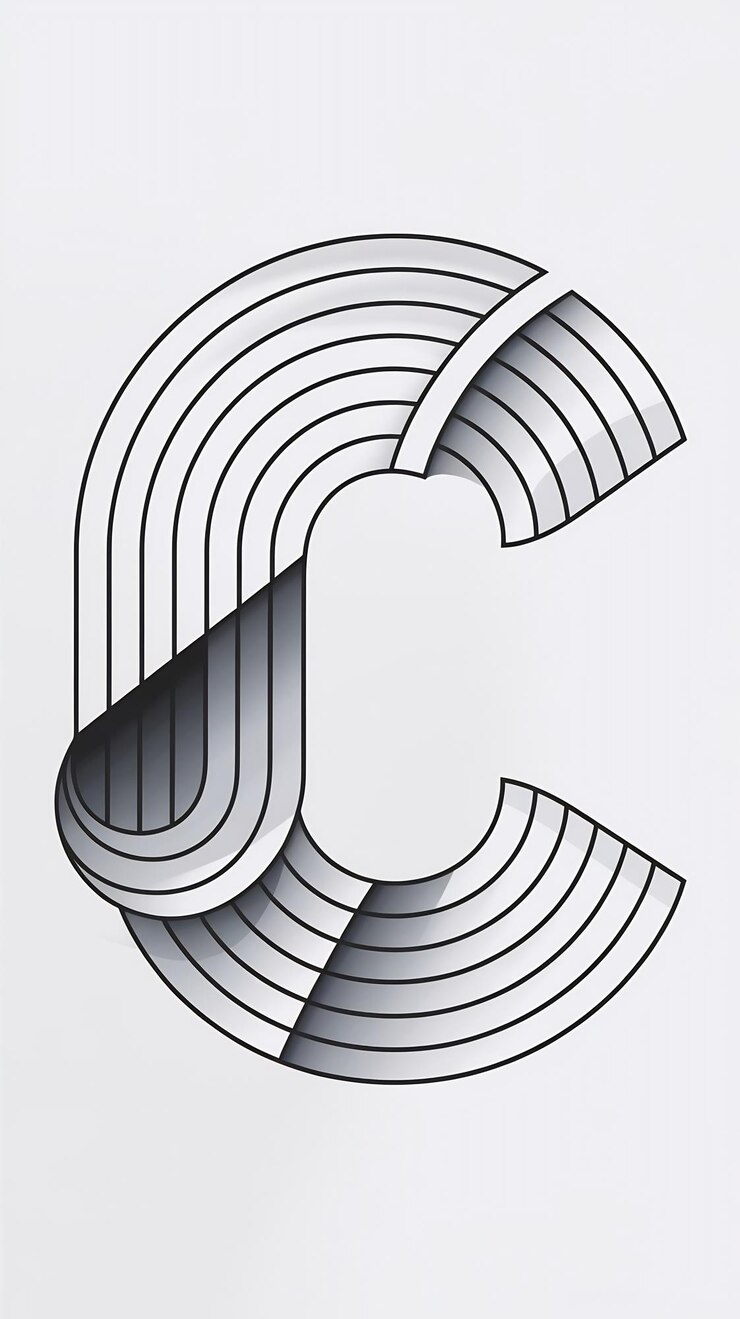 Foto abstracto de la letra c del logotipo del icono del signo del símbolo del vector c del logotipo