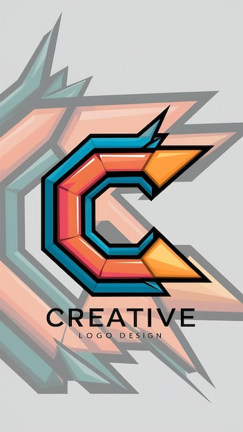 Abstracto de la letra c del logotipo del icono del signo del símbolo del vector C del logotipo