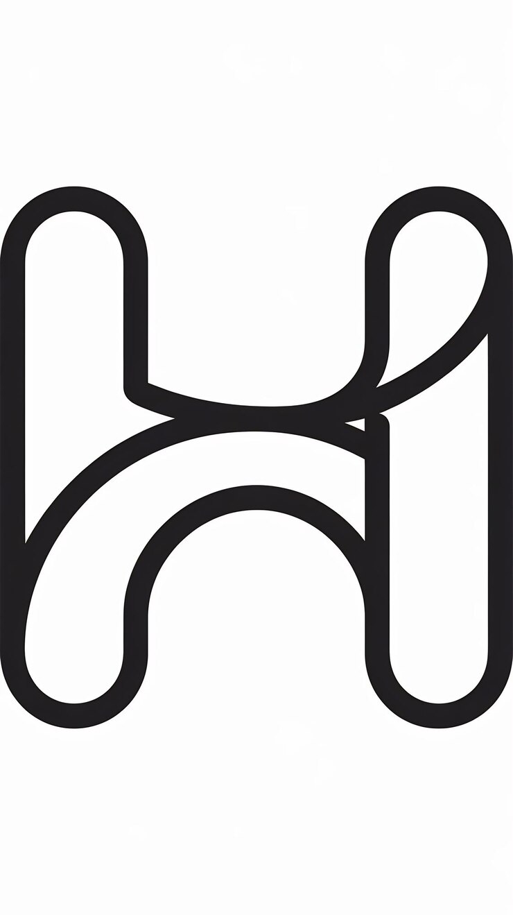 Foto abstracto la letra h del logotipo, el icono, el signo y el símbolo