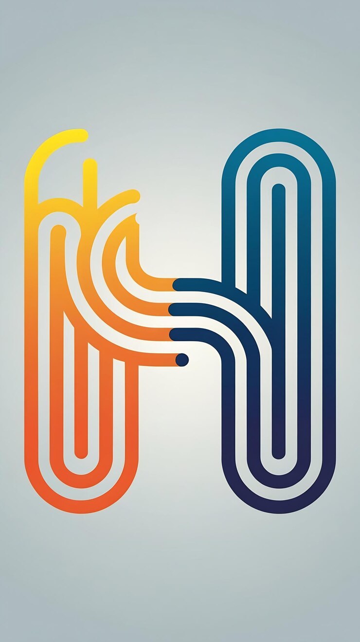 Foto abstracto la letra h del logotipo, el icono, el signo y el símbolo