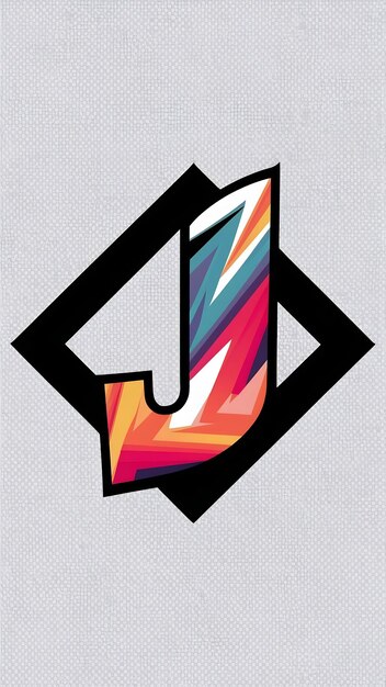 Abstracto de la letra J en el icono del logotipo del rombo Fun logotipo de la compañía signo vecto