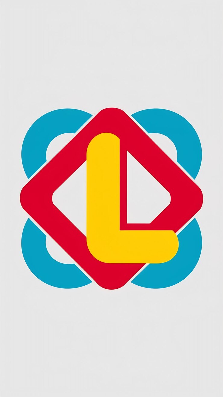 Foto abstracto letra l em ícone de logotipo de rombo sinal de logotipo da empresa fun vecto