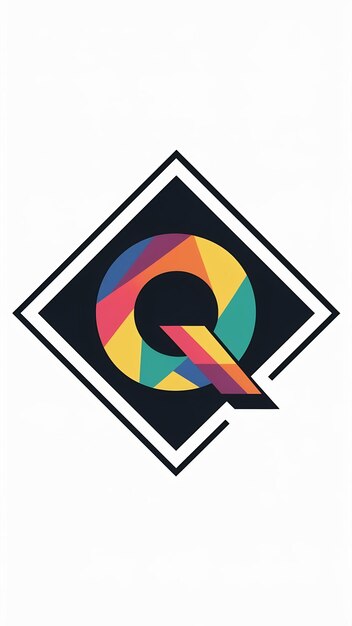 Abstracto de la letra Q en el icono del logotipo del rombo Fun logotipo de la compañía signo vecto